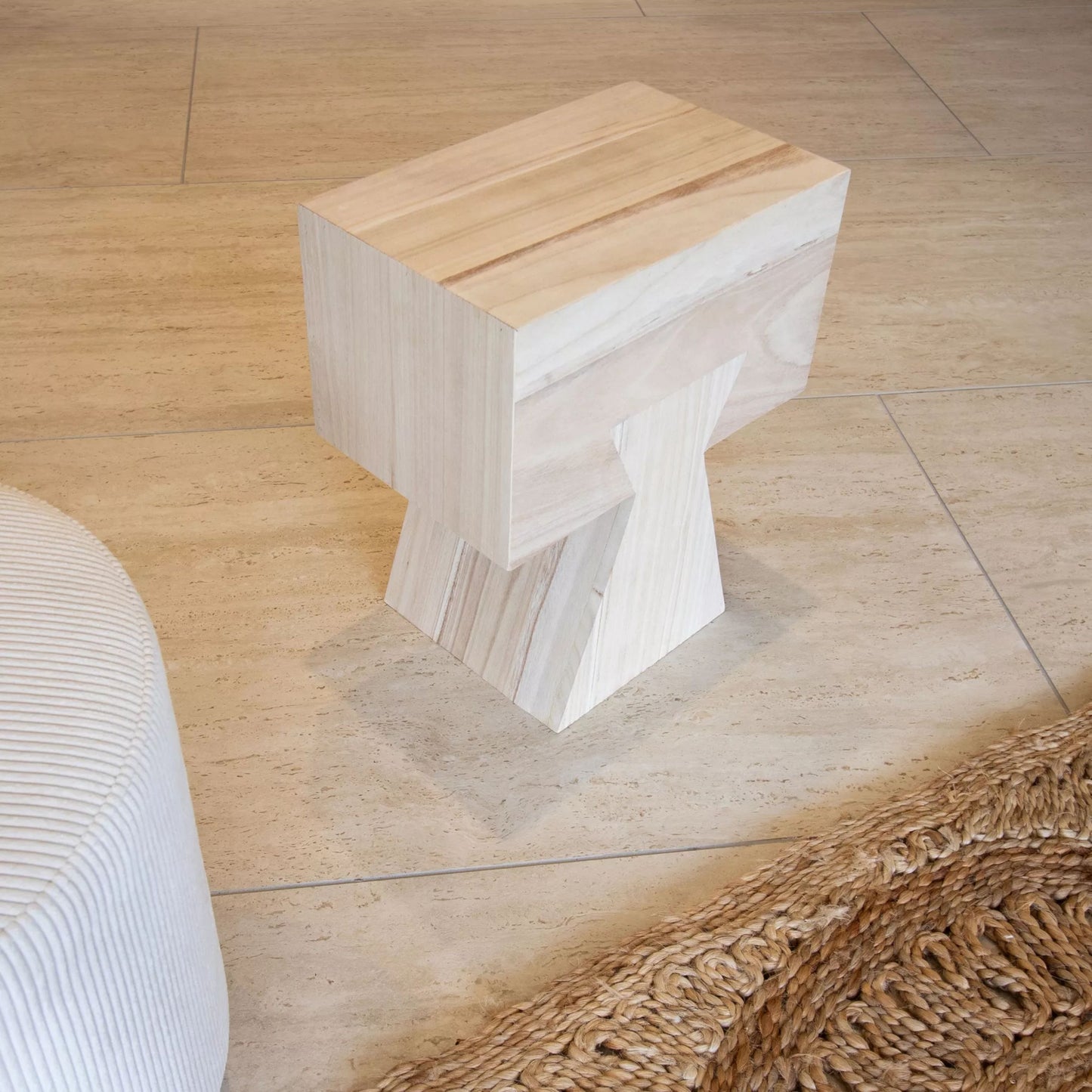 Mesita LINEA en madera NATURAL DE PAULOWNIA