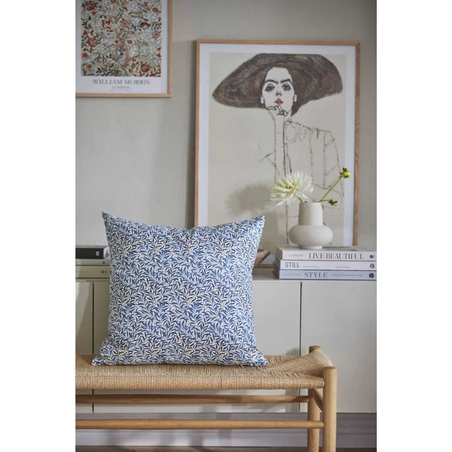 Cojín William Morris Willow azul 50x50