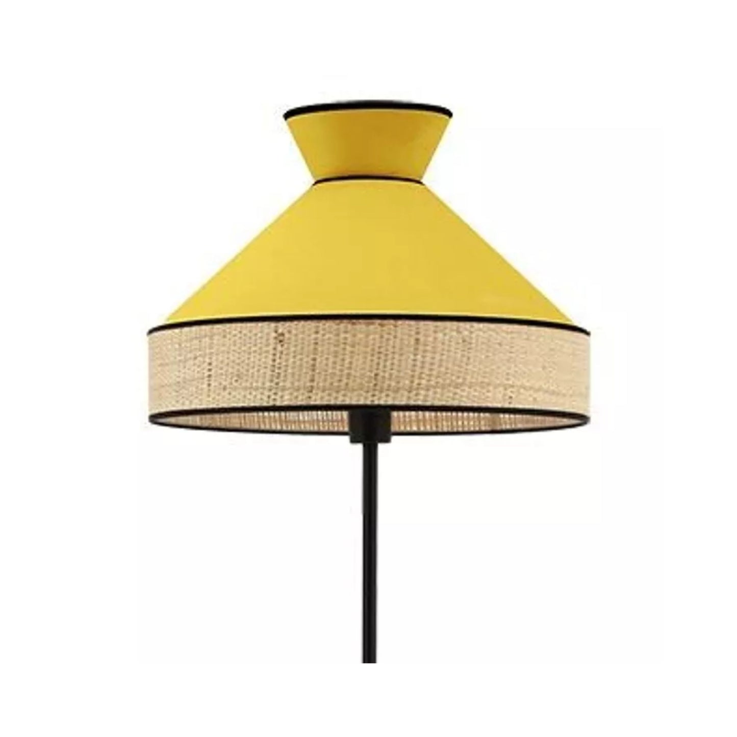 Lámpara de pie GATSBY de rafia y terciopelo Amarillo D.45cm