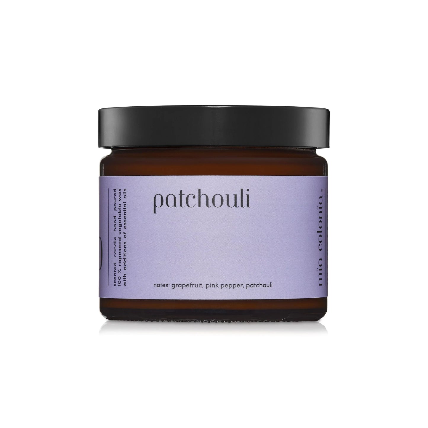 Vela perfumada "Patchouli" cera de colza 100% natural 250g