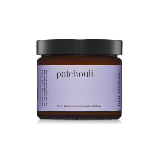 Vela perfumada "Patchouli" cera de colza 100% natural 250g